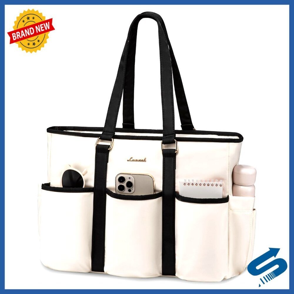 Large Work Tote Professional Multi-Pocket Laptop Bag Utility Purse Travel